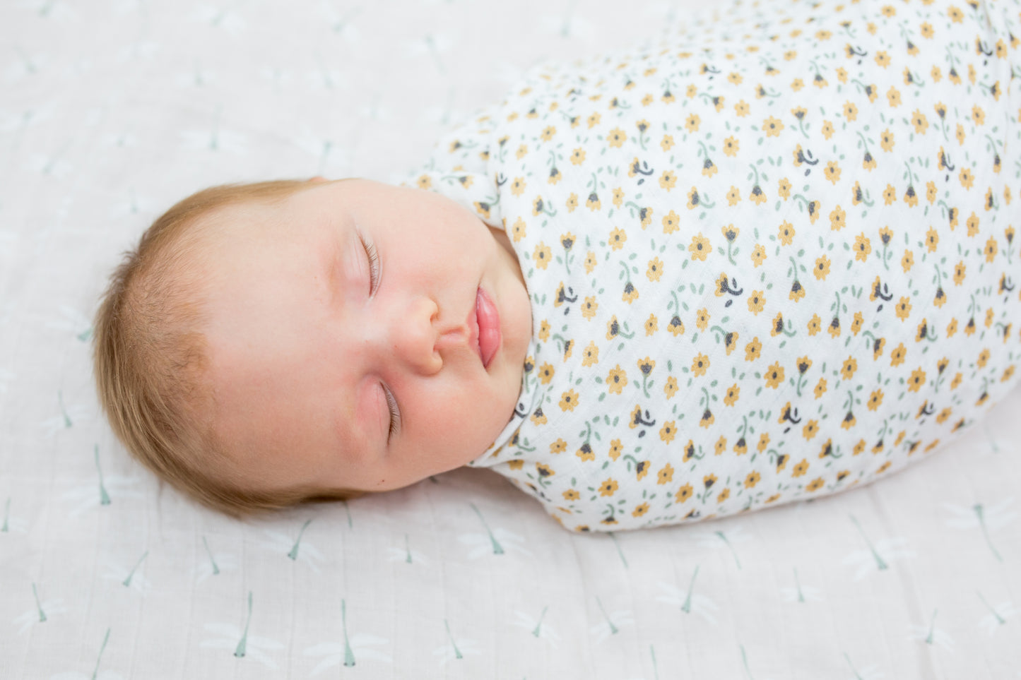 Lulujo - 2 Pack Cotton Swaddles - Vintage Floral / Dragonflies (100cm x100cm)