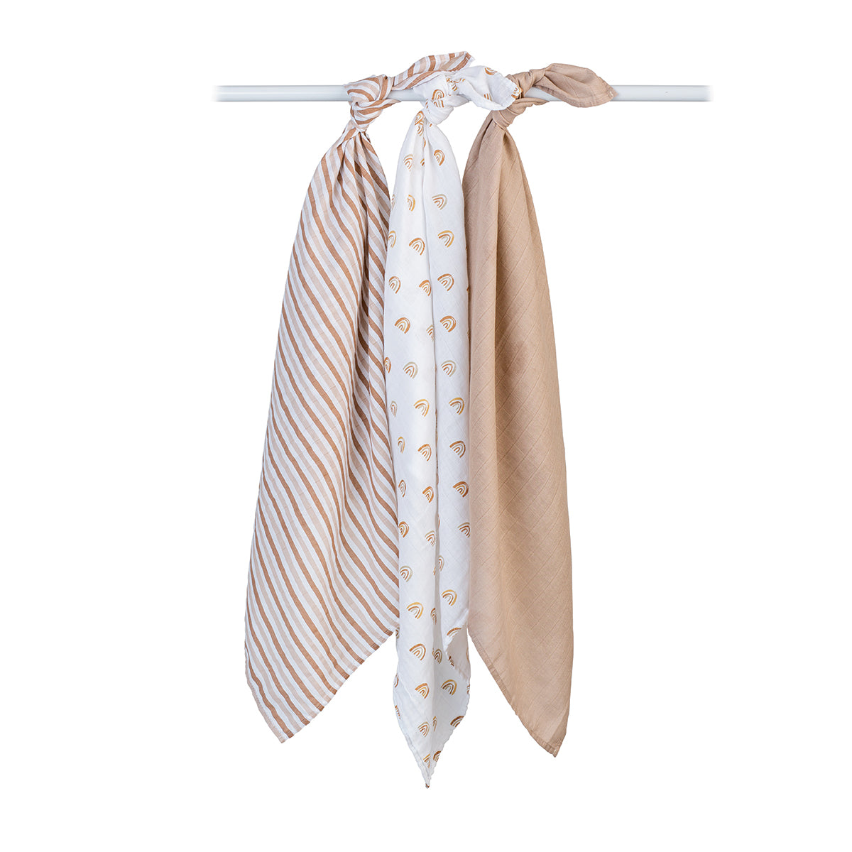 Lulujo - 3 Pack Mini Muslin Cloths - Rainbows