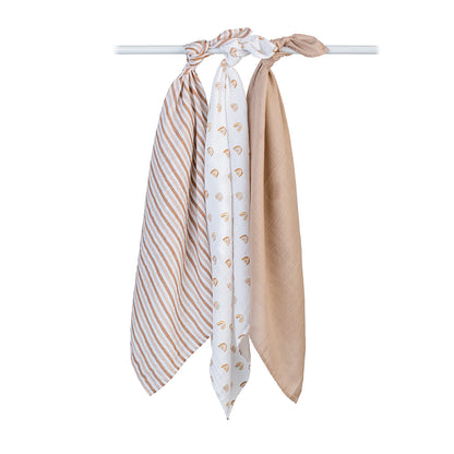 Lulujo - 3 Pack Mini Muslin Cloths - Rainbows