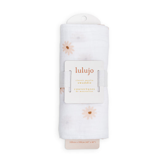 Lulujo - Muslin Swaddle - Daisy (100cm x 100cm)