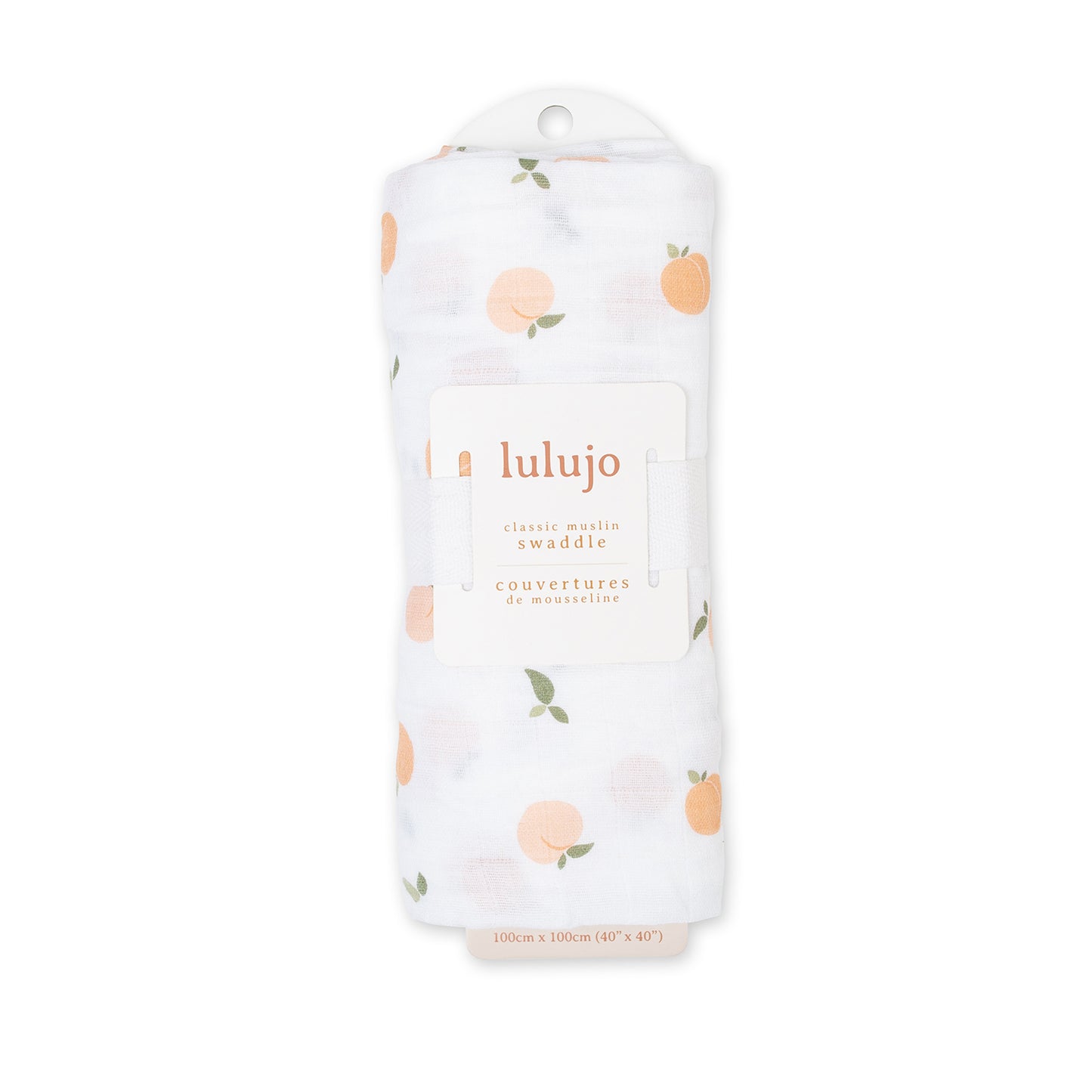 Lulujo - Muslin Swaddle - Peaches (100cm x 100cm)