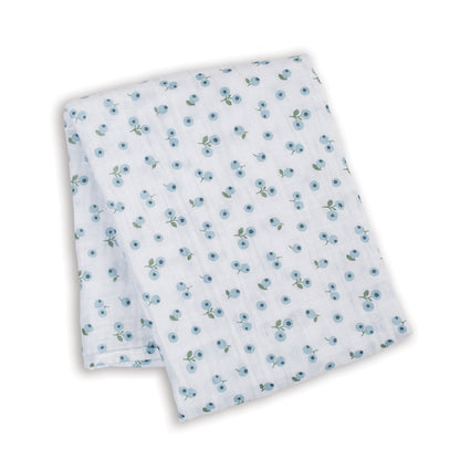 Lulujo - Muslin Swaddle - Blueberries (100cm x 100cm)