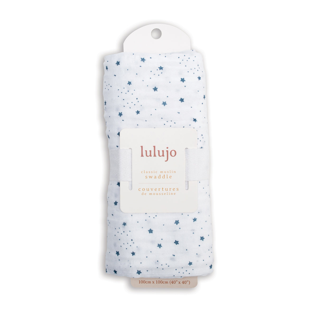 Lulujo - Muslin Swaddle - Stars (100cm x 100cm)