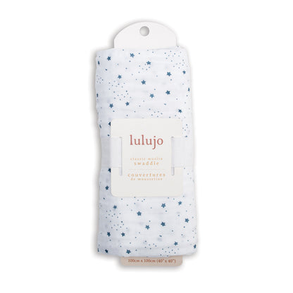 Lulujo - Muslin Swaddle - Stars (100cm x 100cm)