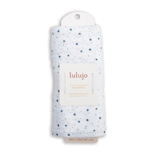 Lulujo - Muslin Swaddle - Stars (100cm x 100cm)
