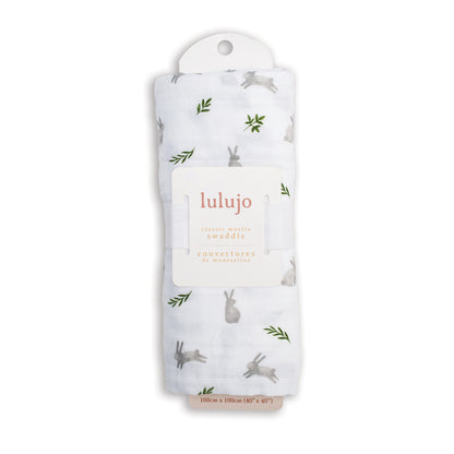 Lulujo - Muslin Swaddle - Bunnies (100cm x 100cm)