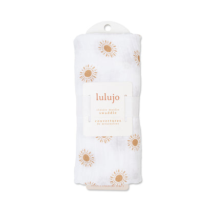 Lulujo - Muslin Swaddle - Suns (100cm x 100cm)