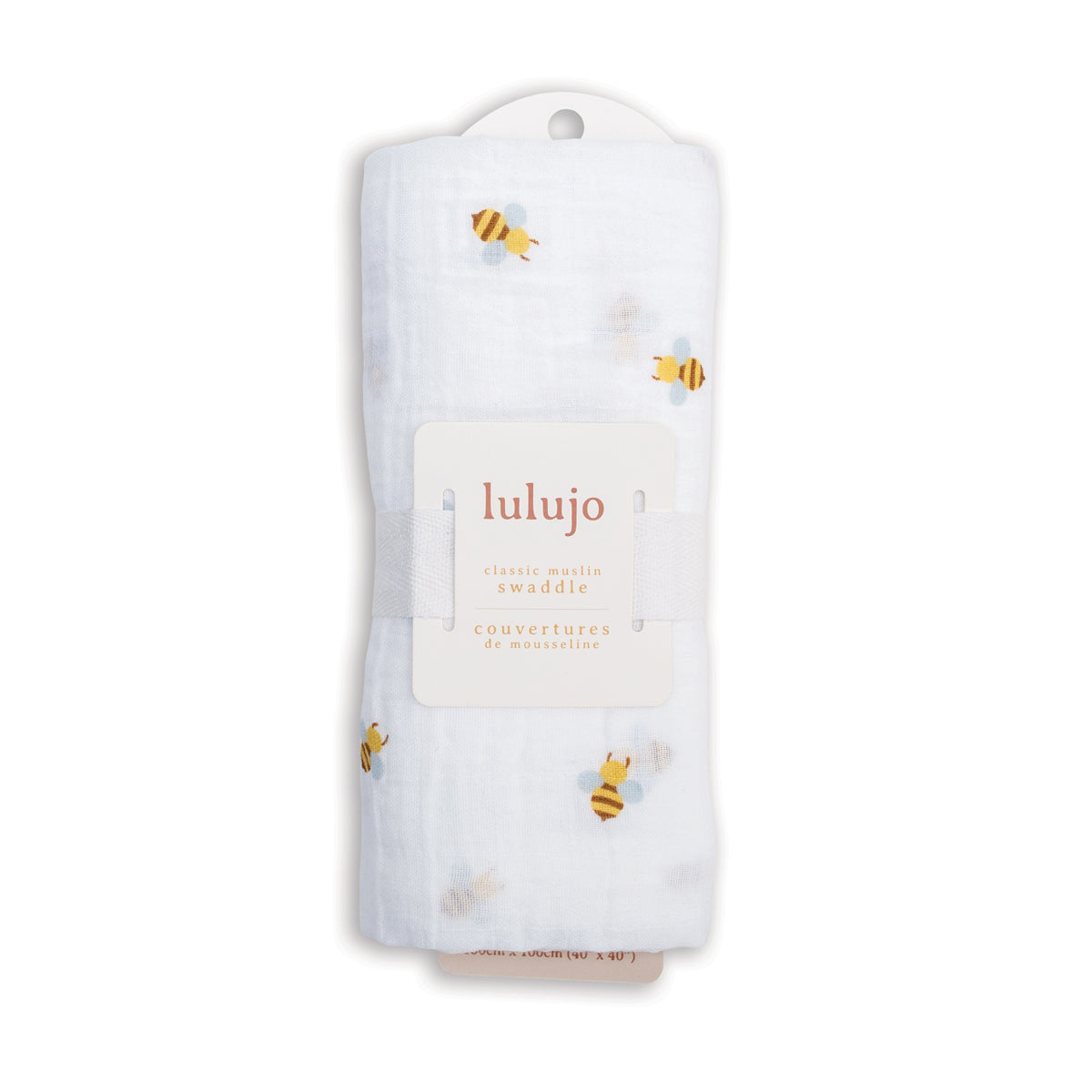 Lulujo - Muslin Swaddle - Bees (100cm x 100cm)