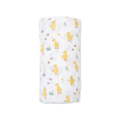 Lulujo - Muslin Swaddle - Ducks (100cm x 100cm)