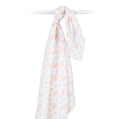 Lulujo - Muslin Swaddle - Pigs (100cm x 100cm)