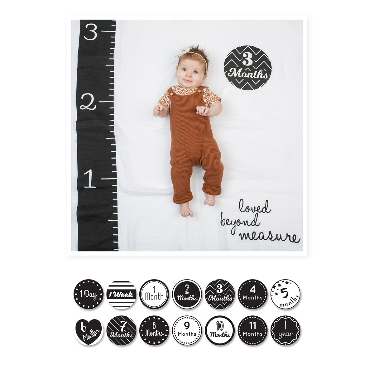 Lulujo - Single Cotton Swaddle & Cards Gift Set- Loved Beyond Measure