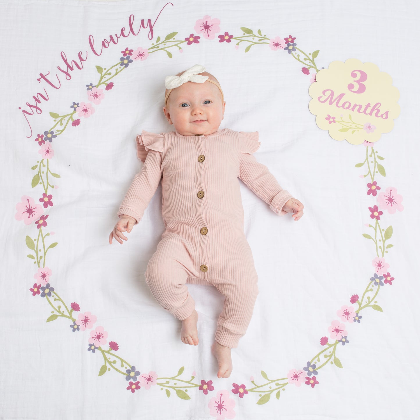 Lulujo - Single Cotton Swaddle & Cards Gift Set- Isn't She Lovely