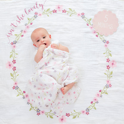 Lulujo - Single Cotton Swaddle & Cards Gift Set- Isn't She Lovely