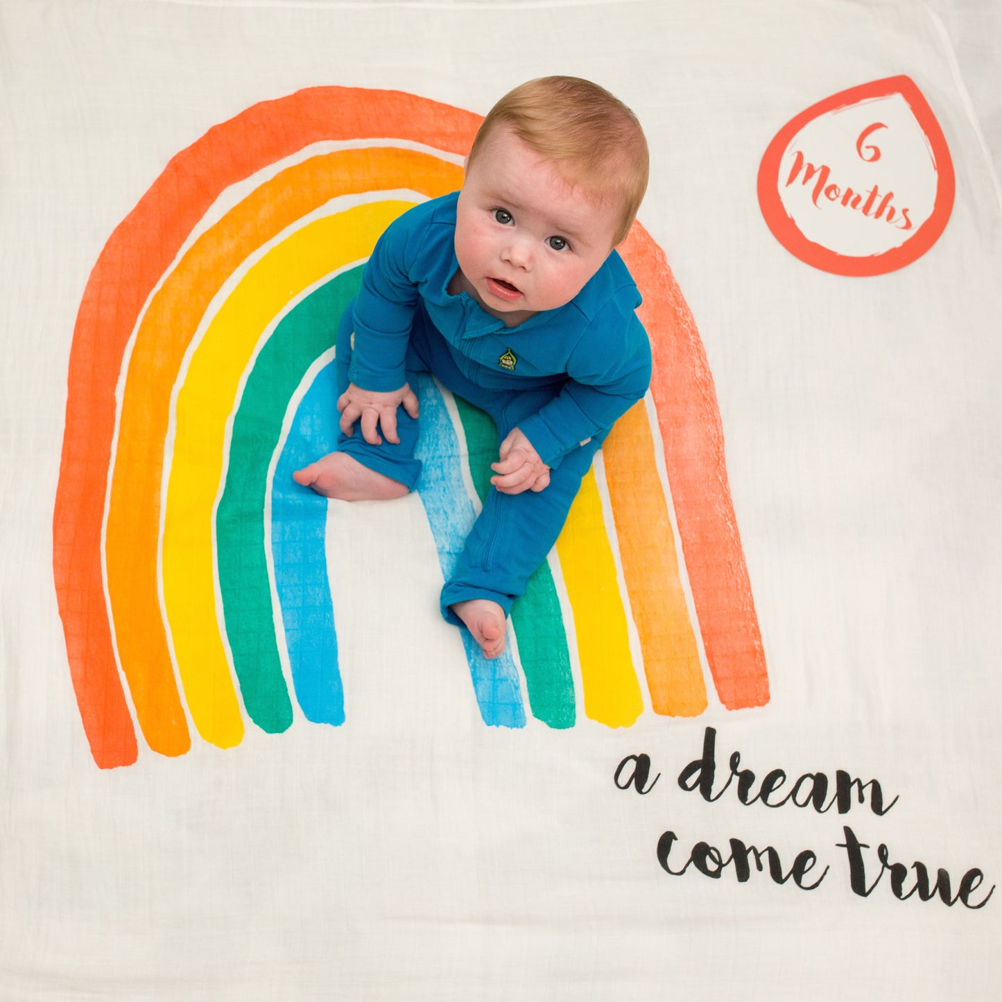 Lulujo - Single Cotton Swaddle & Cards Gift Set- A Dream Come True