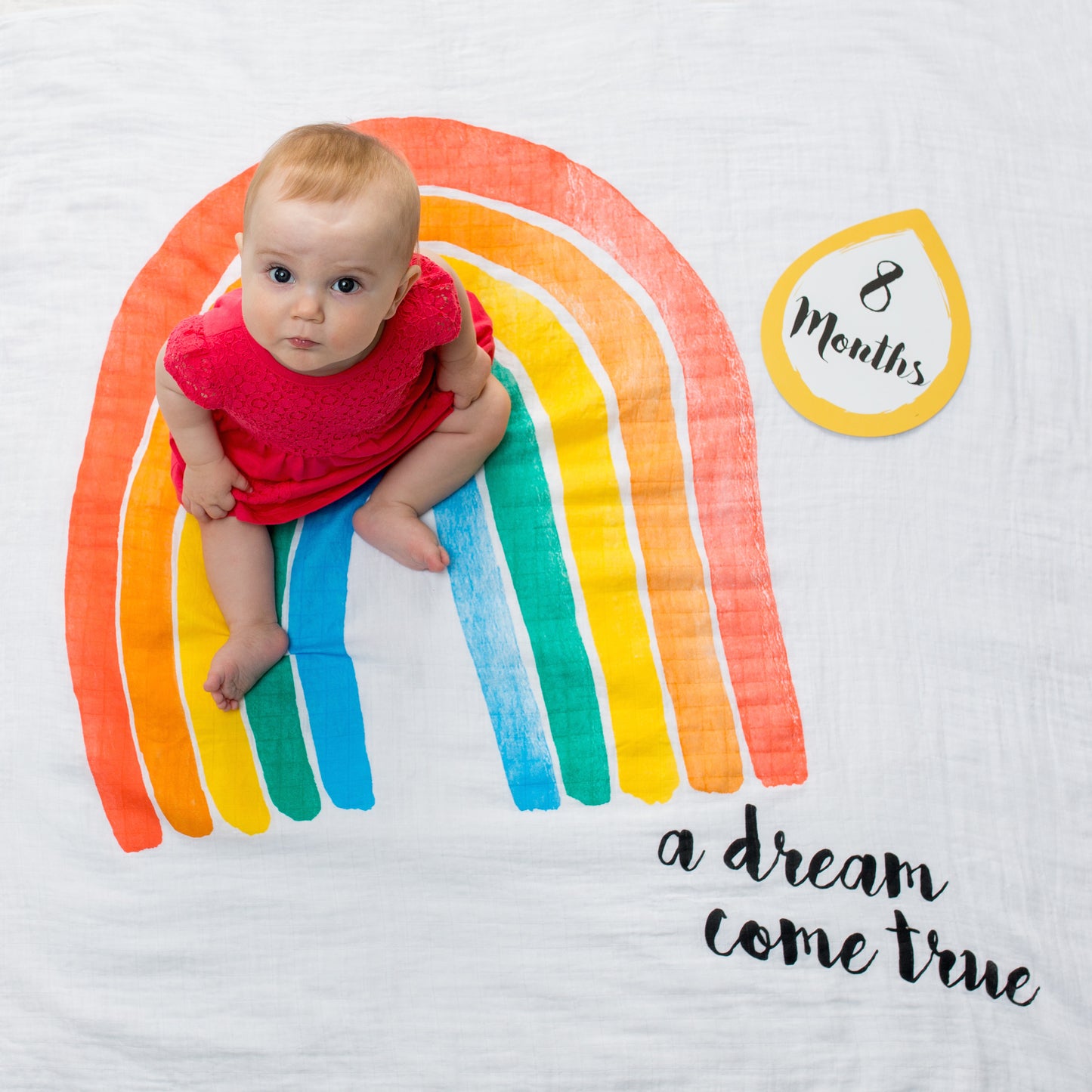 Lulujo - Single Cotton Swaddle & Cards Gift Set- A Dream Come True