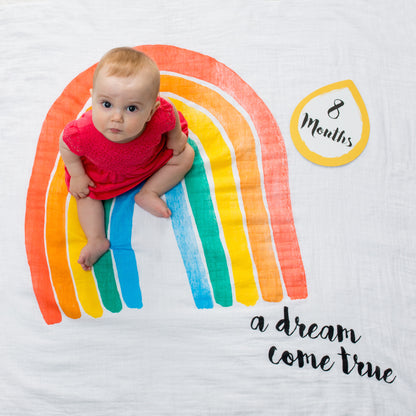Lulujo - Single Cotton Swaddle & Cards Gift Set- A Dream Come True