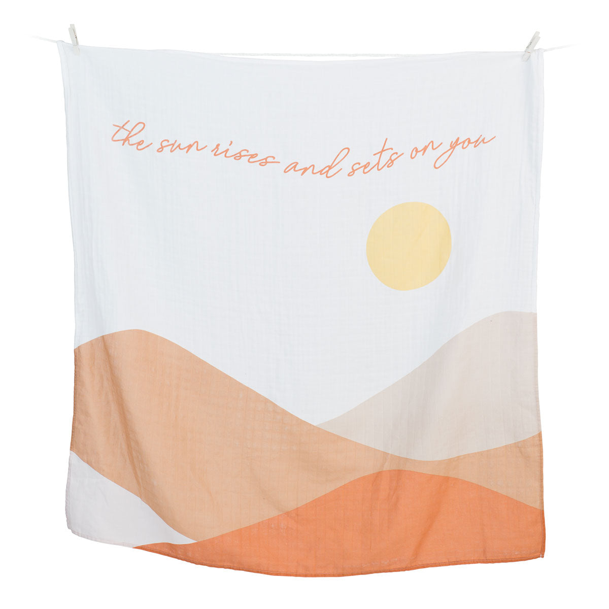 Lulujo - Single Cotton Swaddle & Cards Gift Set- Sun Rise
