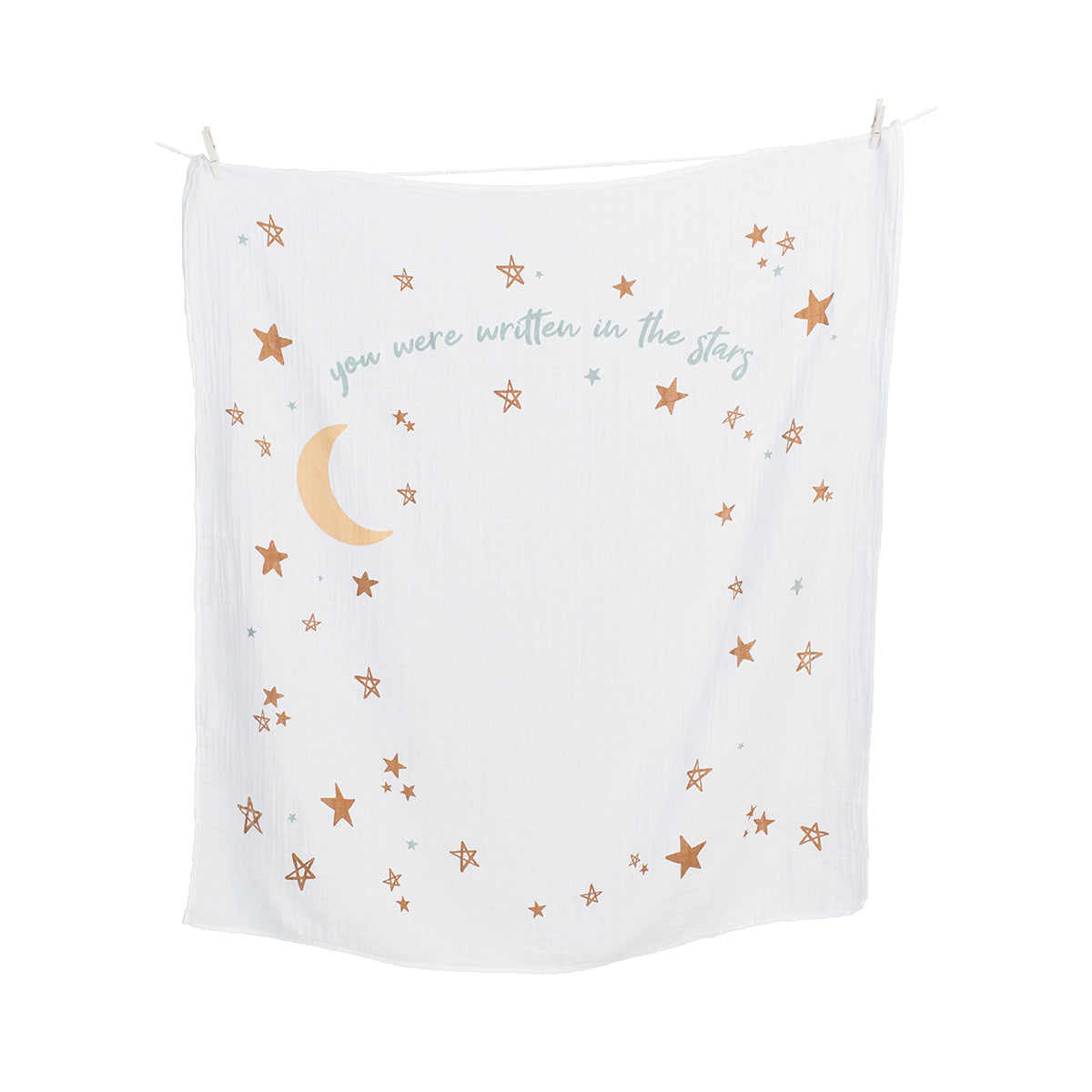 Lulujo - Single Cotton Swaddle & Cards Gift Set- Written In The Stars