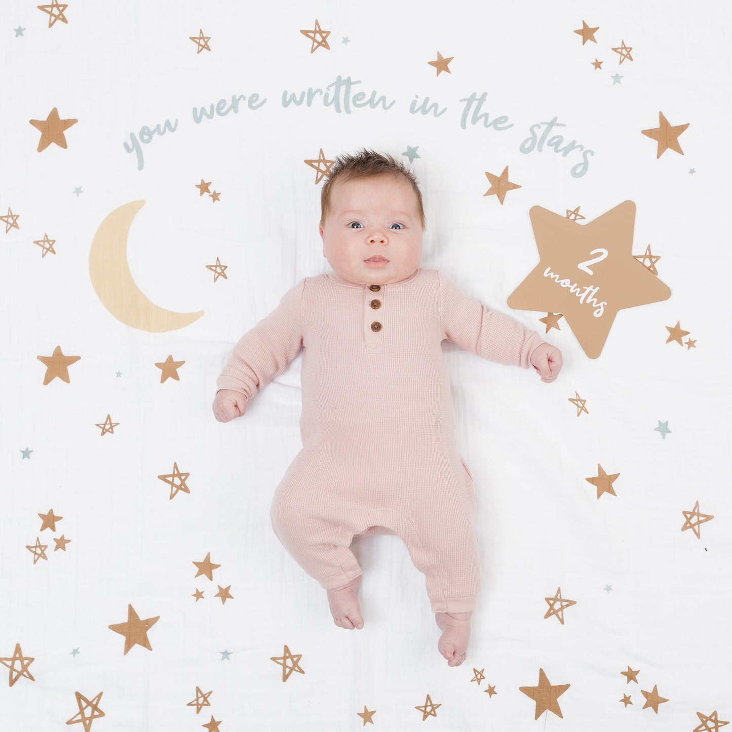 Lulujo - Single Cotton Swaddle & Cards Gift Set- Written In The Stars