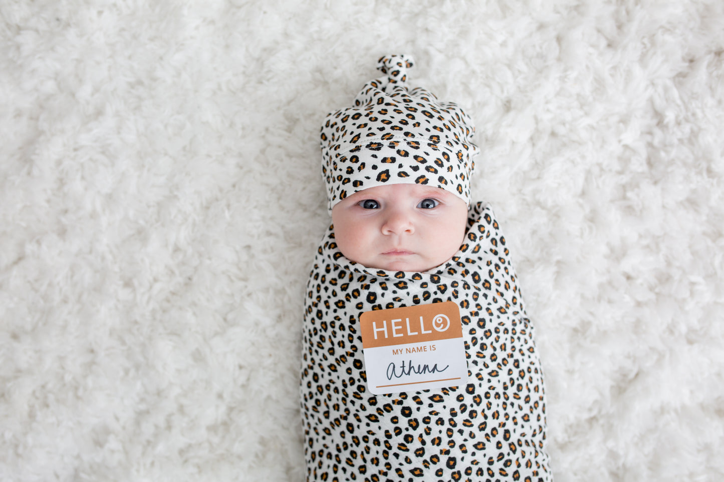 Lulujo - Bamboo Hat and Swaddle Blanket Gift Set - Leopard