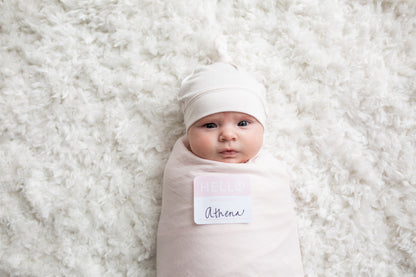 Lulujo - Bamboo Hat and Swaddle Blanket Gift Set - Pink