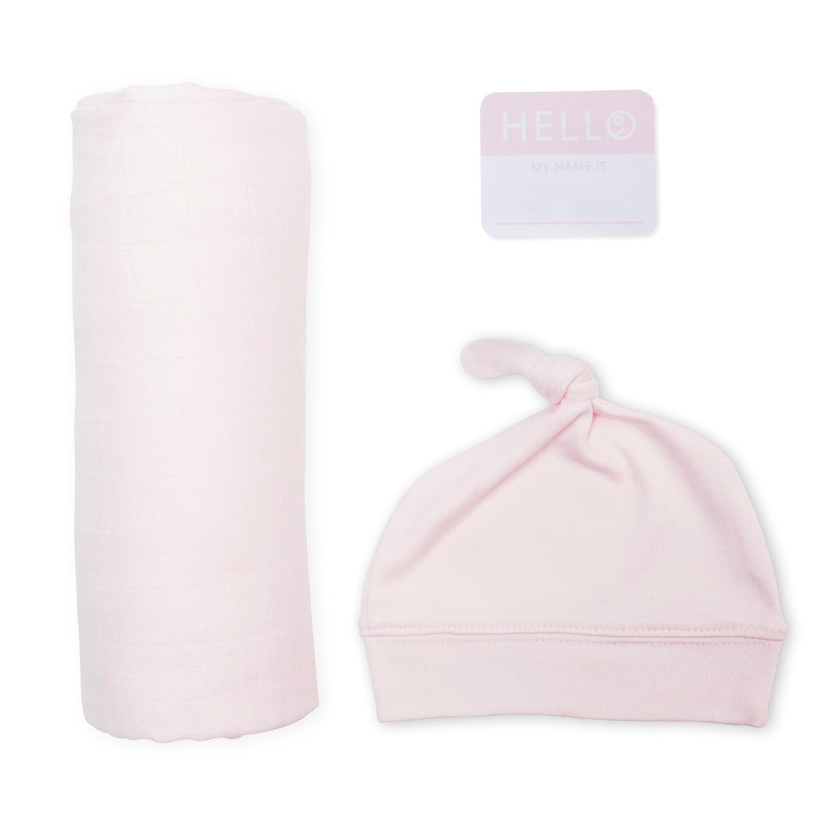 Lulujo - Bamboo Hat and Swaddle Blanket Gift Set - Pink