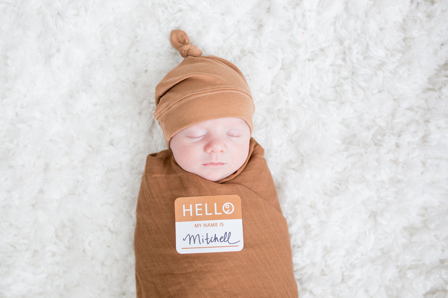Lulujo - Bamboo Hat and Swaddle Blanket Gift Set - Tan