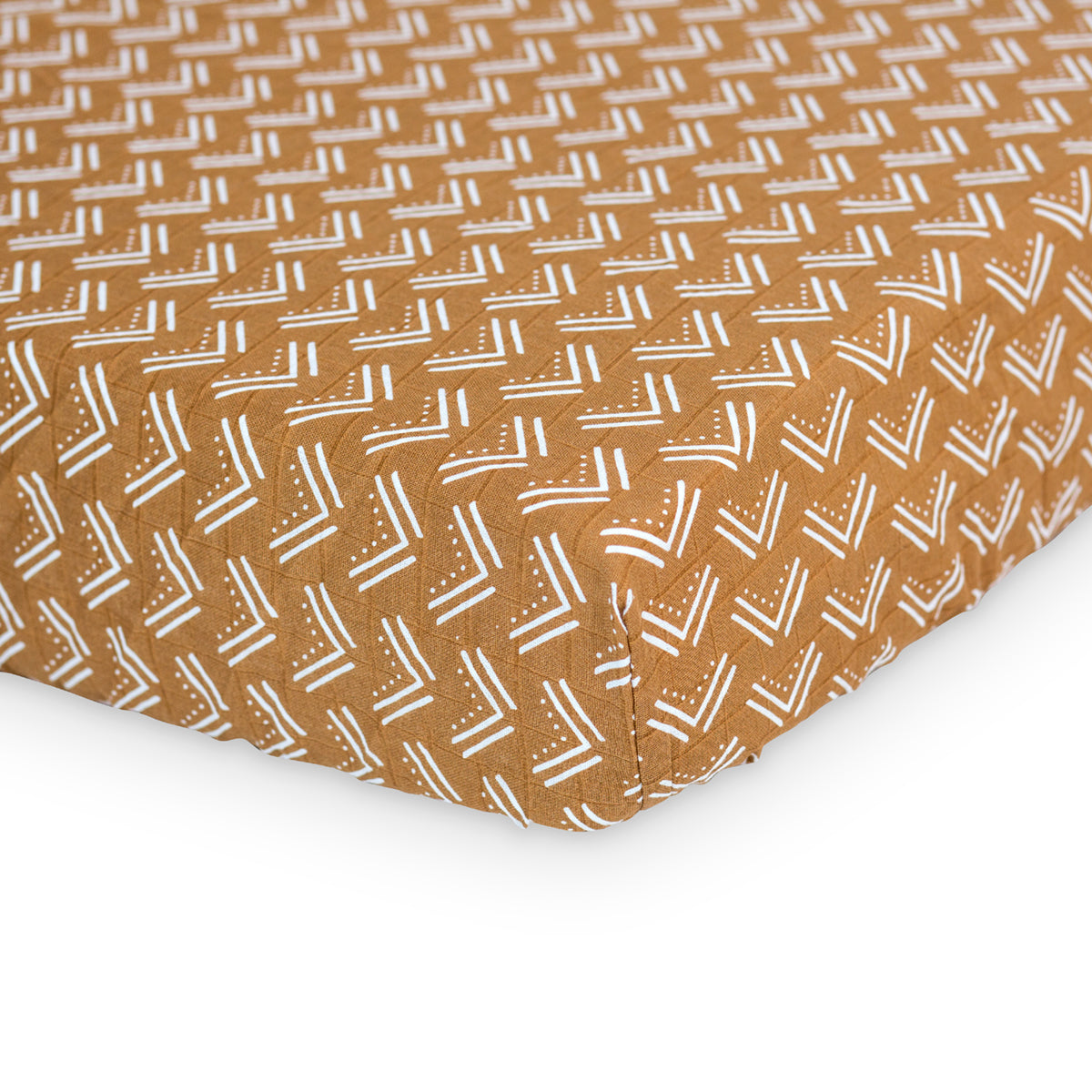 Lulujo - Cotton Fitted Cot  Sheet - Mudcloth (135cm x 70cm)