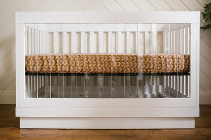 Lulujo - Cotton Fitted Cot  Sheet - Mudcloth (135cm x 70cm)