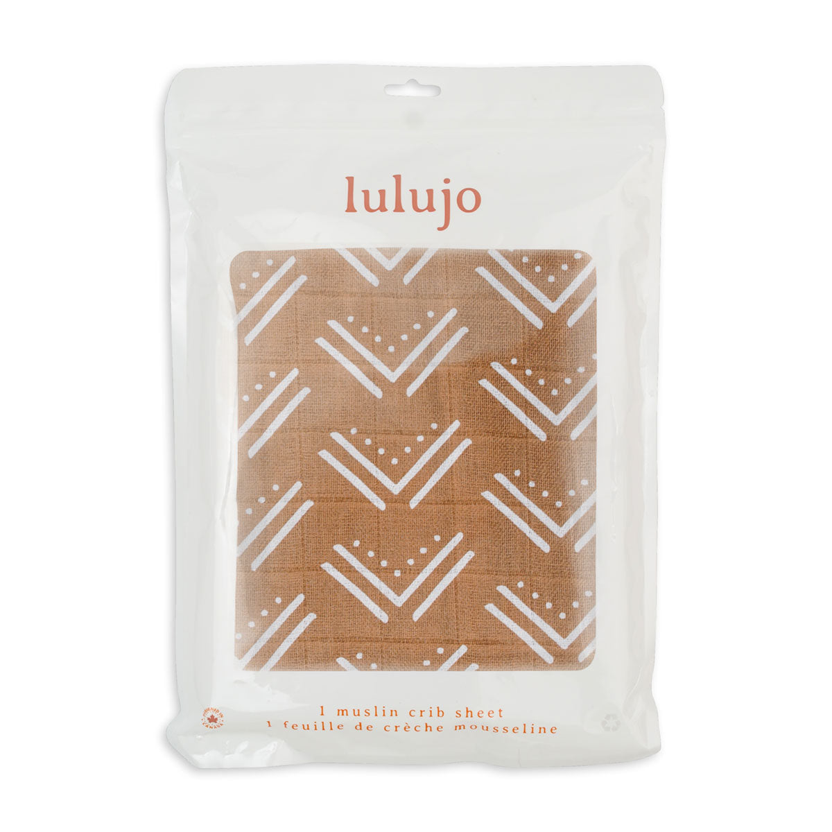 Lulujo - Cotton Fitted Cot  Sheet - Mudcloth (135cm x 70cm)