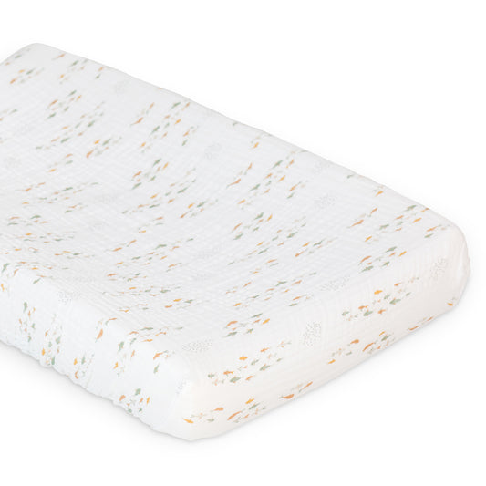 Lulujo - Cotton Fitted Crib Sheet - Fish  (81cm x 43cm)