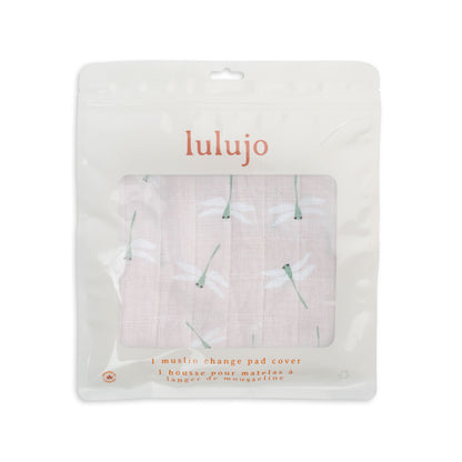 Lulujo - Cotton Fitted Crib Sheet - Dragonflies (81cm x 43cm)