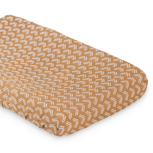 Lulujo - Cotton Fitted Crib Sheet - Mudcloth (81cm x 43cm)