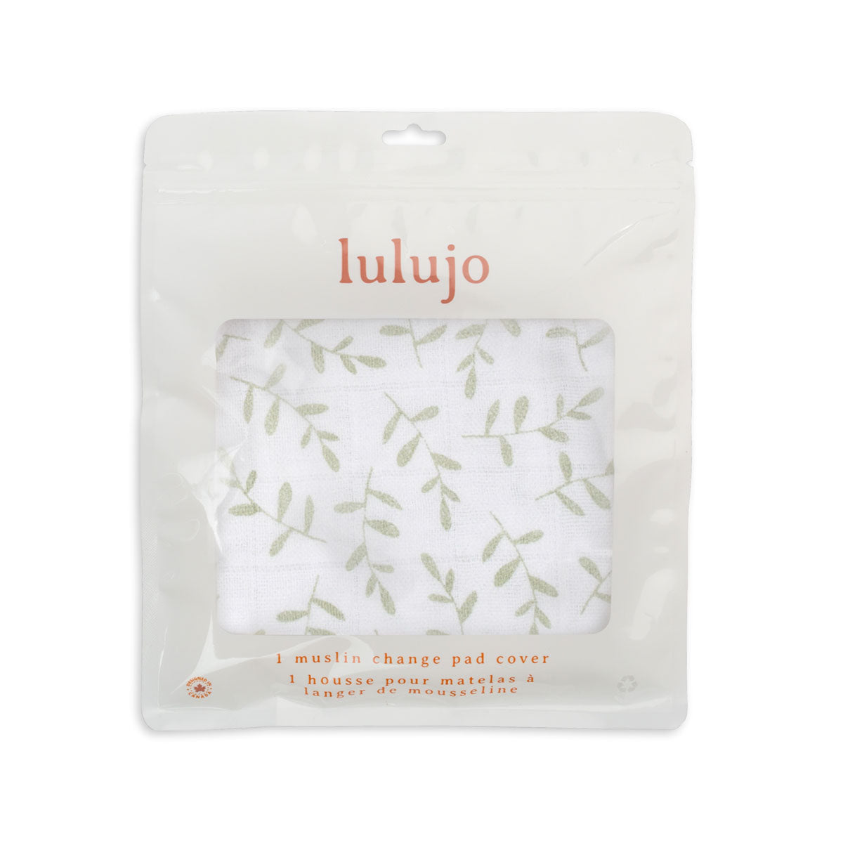 Lulujo - Cotton Fitted Crib Sheet - Greenery (81cm x 43cm)