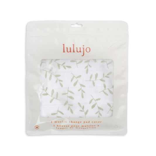 Lulujo - Cotton Fitted Crib Sheet - Greenery (81cm x 43cm)