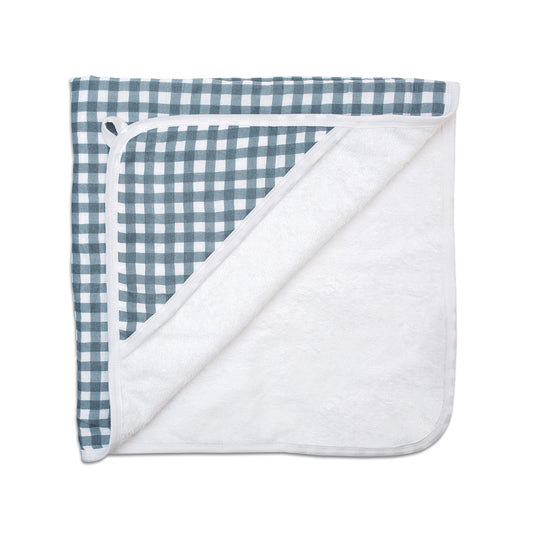 Lulujo - Hooded Towel - Navy Gingham
