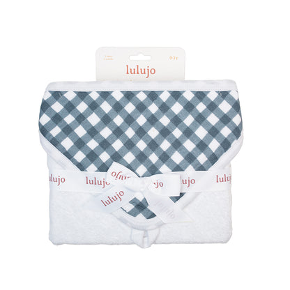 Lulujo - Hooded Towel - Navy Gingham