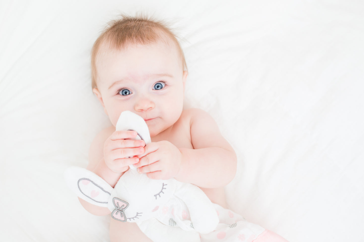 Lulujo - Cotton Muslin Lovie - Pink Bunny