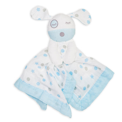 Lulujo - Cotton Muslin Lovie - Blue Puppy