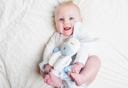 Lulujo - Cotton Muslin Lovie - Blue Puppy