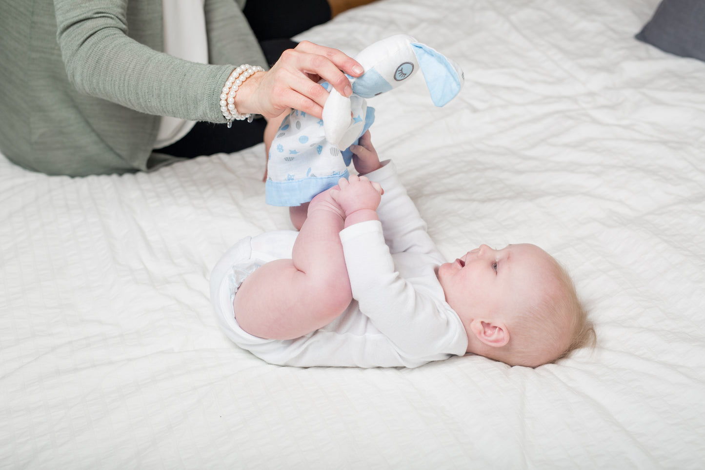 Lulujo - Cotton Muslin Lovie - Blue Puppy