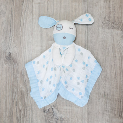 Lulujo - Cotton Muslin Lovie - Blue Puppy