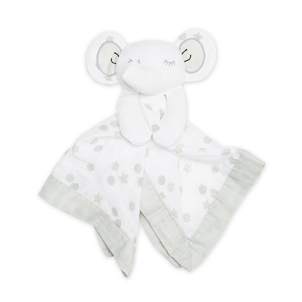 Lulujo - Cotton Muslin Lovie - Grey Elephant