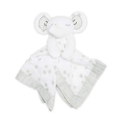 Lulujo - Cotton Muslin Lovie - Grey Elephant