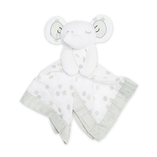 Lulujo - Cotton Muslin Lovie - Grey Elephant