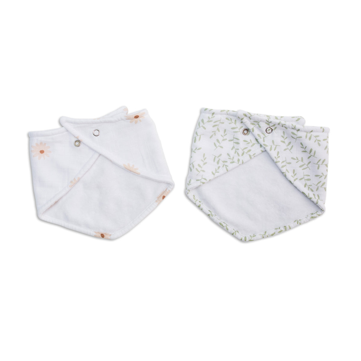 Lulujo - 2 pack Bandana Bib - Daisy & Greenary