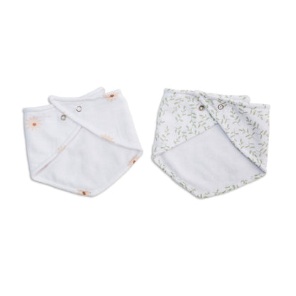 Lulujo - 2 pack Bandana Bib - Daisy & Greenary