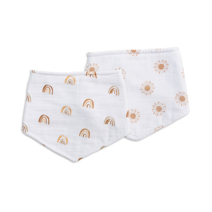 Lulujo - 2 pack Bandana Bib - Rainbows & Suns