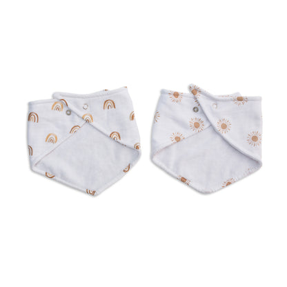 Lulujo - 2 pack Bandana Bib - Rainbows & Suns