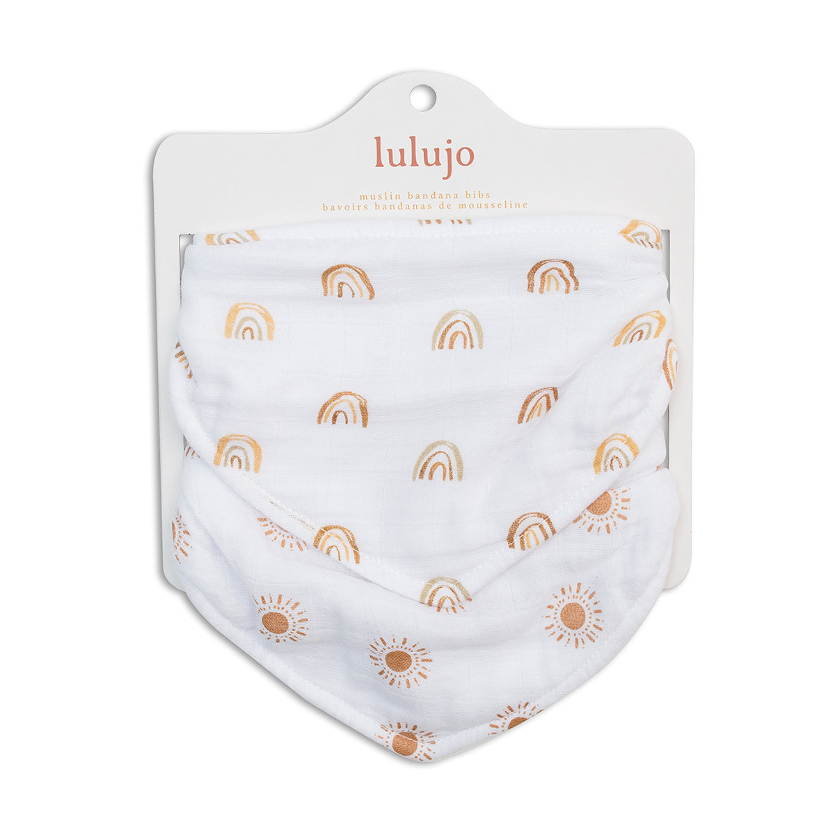 Lulujo - 2 pack Bandana Bib - Rainbows & Suns